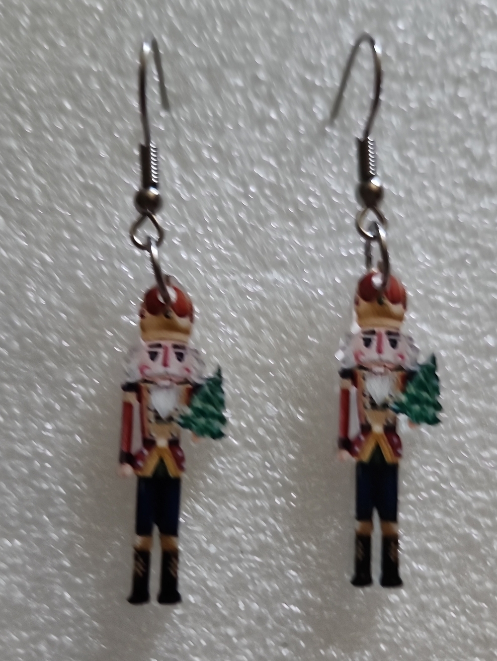 Hand Crafted Red, Green and Gold Nutcracker Earrings